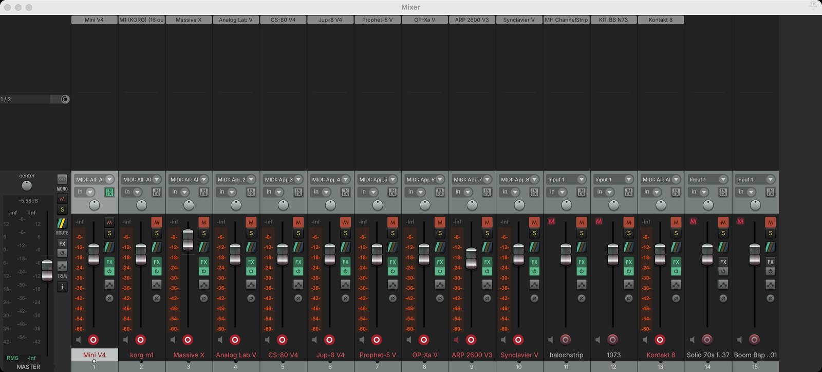 A REAPER session run by Master REAPER