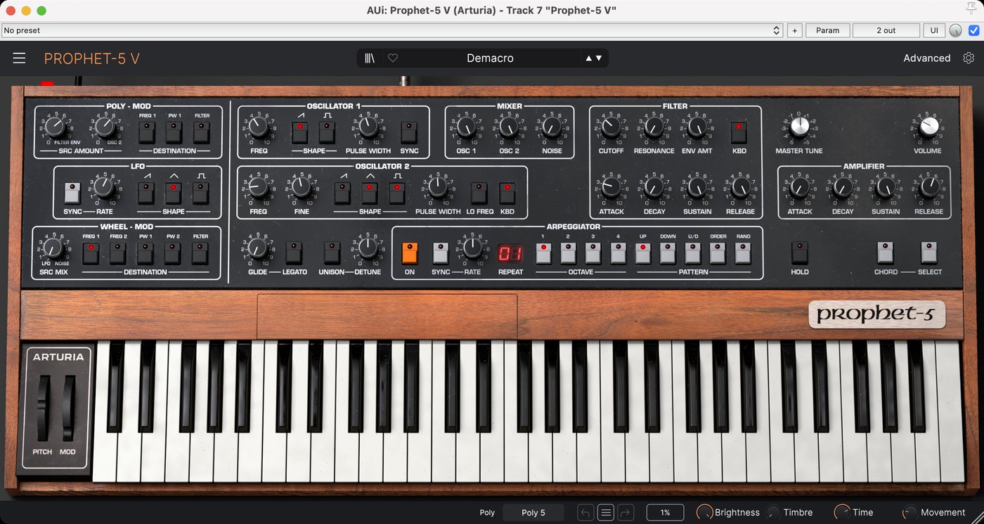 Arturia Prophet-5 V in REAPER